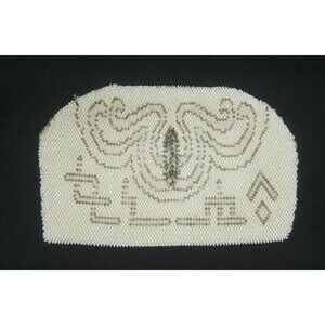 1930s Czechoslovakia Micro Glass Beaded Purse Makeup Bag Zippered Clutch